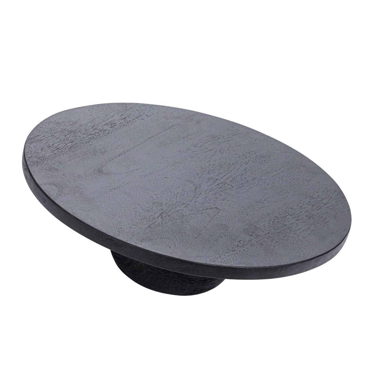 Hello Honey® 15" Black Round Mango Wood Pedestal
